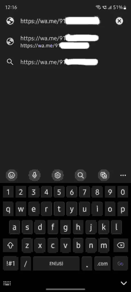 WhatsApp messages to non-contact link